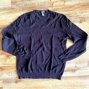 H&M Men's Brown V-Neck Sweater long sleeve